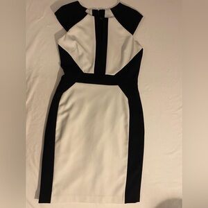 Cache Black and White Strapless Dress